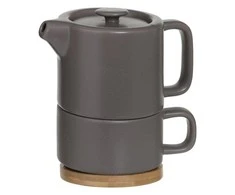Secret De Gourmet Arbatinukas su puodeliu keramikinis 400ml t. pilkos sp. Secret de Gourme 160724A