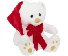 Atmosphera Bear Meškiukas su Kalėdų Senelio kepure, 25 cm