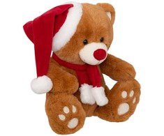 Atmosphera Bear Meškiukas su Kalėdų Senelio kepure, 34 cm