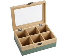 Kesper Bamboo TeeBox su 6 skyreliais, bambukinė, FSC, žalia