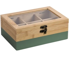 Kesper Bamboo TeeBox su 6 skyreliais, bambukinė, FSC, žalia