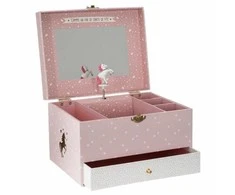 Atmosphera Perfect Dėžutė su muzikine dėžute ir veidrodžiu yra puiki vieta kiekvienos mažosios princesės lobiui.