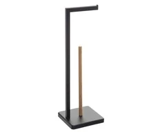 5five Simply Smart Tualeto popieriaus stovas su NATURELO atsargomis, metalinis, juoda spalva
