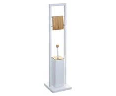 5five Simply Smart Pastatomas baltas metalinis WC šepečio stovas su tualetinio popieriaus laikikliu