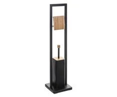 5five Simply Smart Pastatomas juodas metalinis WC šepečio stovas su tualetinio popieriaus laikikliu