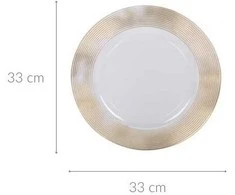 Home Styling Collection Skaidri apatinė plokštė su aukso dekoru, Ø 33 cm
