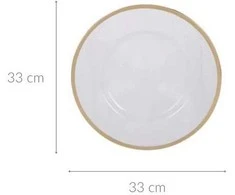 Home Styling Collection Skaidri apatinė plokštė su aukso dekoru, Ø 33 cm