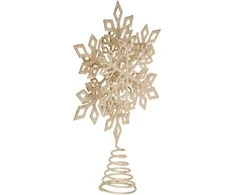 Medžio viršūnė, blizganti snaigė, metalinė, 20 cm