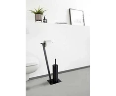 Tualeto popieriaus stovas ir šepetys wc LIRIO, juodas, WENKO