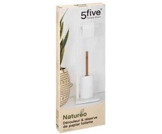 5five Simply Smart Tualeto popieriaus stovas su NATURELO atsargomis, metalinis, balta spalva