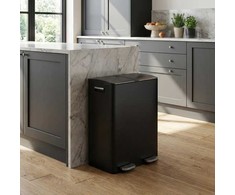 Home Styling Collection Dviejų skyrių šiukšliadėžė SECTOR su pedalu, 2 × 30 l