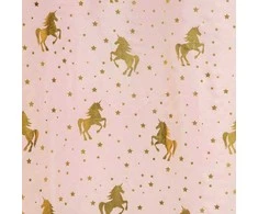 Atmosphera UNICORN vaikiška užuolaida, 140 x 250 cm, rožinė aukso spalvos vienaragiai