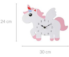 Home Styling Collection Unicorn Vienaragis sieninis laikrodis iš MDF, 30 x 24 cm