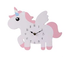 Home Styling Collection Unicorn Vienaragis sieninis laikrodis iš MDF, 30 x 24 cm