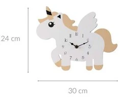 Home Styling Collection Unicorn Vienaragis sieninis laikrodis iš MDF, 30 x 24 cm