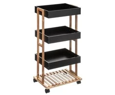 5five Simply Smart Universali mobili lentyna su 4 lygiais, 30 x 41 x 88 cm, juoda