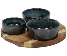 Secret De Gourmet Užkandžių padėklas su akmens masės dubenėliais, Ø 20 cm