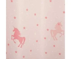 Atmosphera Vaikiška lango užuolaidėlė UNICORN, 140 x 250 cm, rožinė vienaragiuose