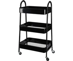 Storage Solutions Mobilus Metalinis Lentynas 3 Lygiai Juodas 44x31,5x78,5 cm