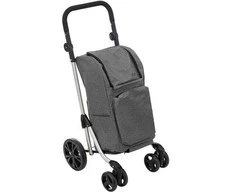 Pirkinių vežimėlis ant stabilių ratų, pilkas, 46 l