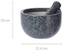 Virtuvinis skiedinys su grūstuvu, keramikinis, baltas