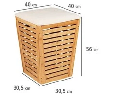 Vonios kambario suolas su sėdyne, 55 L, bambukas, WENKO