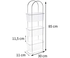 5five Simply Smart Vonios lentyna, lentyna indams - 3 lygių, balta ir skaidrios spalvos