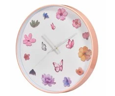 Home Styling Collection Sieninis laikrodis su gėlių motyvu, Ø 30 cm