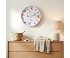 Home Styling Collection Sieninis laikrodis su gėlių motyvu, Ø 30 cm
