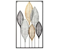Atmosphera Sienų apdaila, Deco, metalo, juodos ir auksinės spalvos lapeliai, aukštis 65 cm x plotis 37 cm