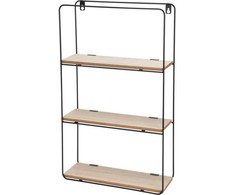 Home Styling Collection Sieninė metalinė lentyna, 3 lygių, juoda, 30 x 10 x 50 cm
