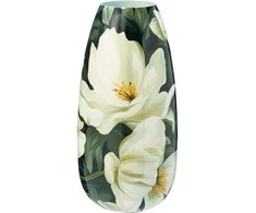 Home Styling Collection Vaza metalinė 30cm, baltos gėlės