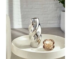 Vaza Atmosphera Twisted 210137, 21 cm, sidabro