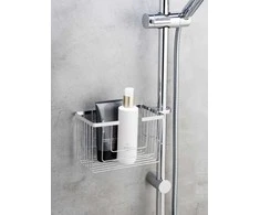 WENKO shower rod basket, stainless steel, 20 x 12 x 13 cm