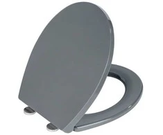 WENKO toilet seat with wall buffer, 37 x 44.5 cm, pilka