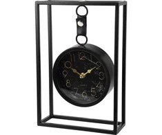 KOOPMAN Home Styling Collection Metalinis Stalinis Laikrodis Juodos Spalvos 20,5x7,5x30 cm