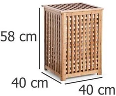 Pakabinamas skalbinių krepšys iš bambuko - 92 litrai, išimamas įdėklas, BAMBOO ZELLER