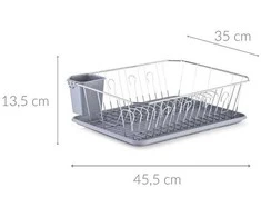 Zeller drenažo stovas 45,5 x 35 x 13,5 cm plastiko / chromuoto metalo Pilkas