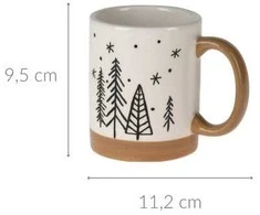 Home Styling Collection Žieminis puodelis su rankena su eglutės motyvu, 250 ml