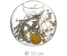 Atmosphera Žvakidė, sausos gėlės stiklinėje, 2in1