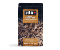 Medžio drožlės WEBER Whiskey (Ąžuolinių viskio statinių), 0,7kg, 100 % natūralios