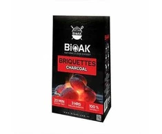 Presuoti lazdyno riešutų lukštų anglies briketai BIOAK, 4kg