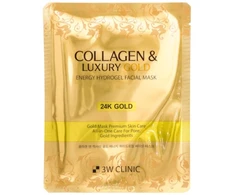 3W Clinic Collagen &amp; Luxury Gold Energy Hydrogel hidrogelio veido kaukė su auksu ir kolagenu 30 g