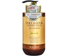 3W Clinic Collagen &amp; Luxury Gold plaukų šampūnas su kolagenu 3in1 750 ml