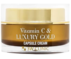 3W Clinic Vitamin C &amp; Luxury Gold Capsule švytinantis kapsulinis kremas riebiai ir pavargusiai odai 55 g