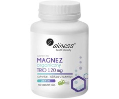 Aliness Organinis magnio trio 120 mg maisto papildas 100 kapsulių