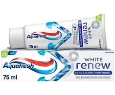 Aquafresh Baltas Renew ilgalaikė balinanti dantų pasta su fluoru 75ml