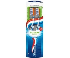 Colgate AQUAFRESH Extreme Clean dantų šepetėlis - vidutinio dydžio (vidutinio dydžio) DUO 2 vnt.