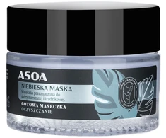 Asoa kaukė riebiai ir į spuogus linkusiai odai - Mėlynojo molio ir abrikosų kauliukų aliejus, 120 ml
