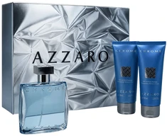 Azzaro Chrome rinkinys tualetinis vanduo purškiklis 100 ml + dušo gelis 2x75 ml